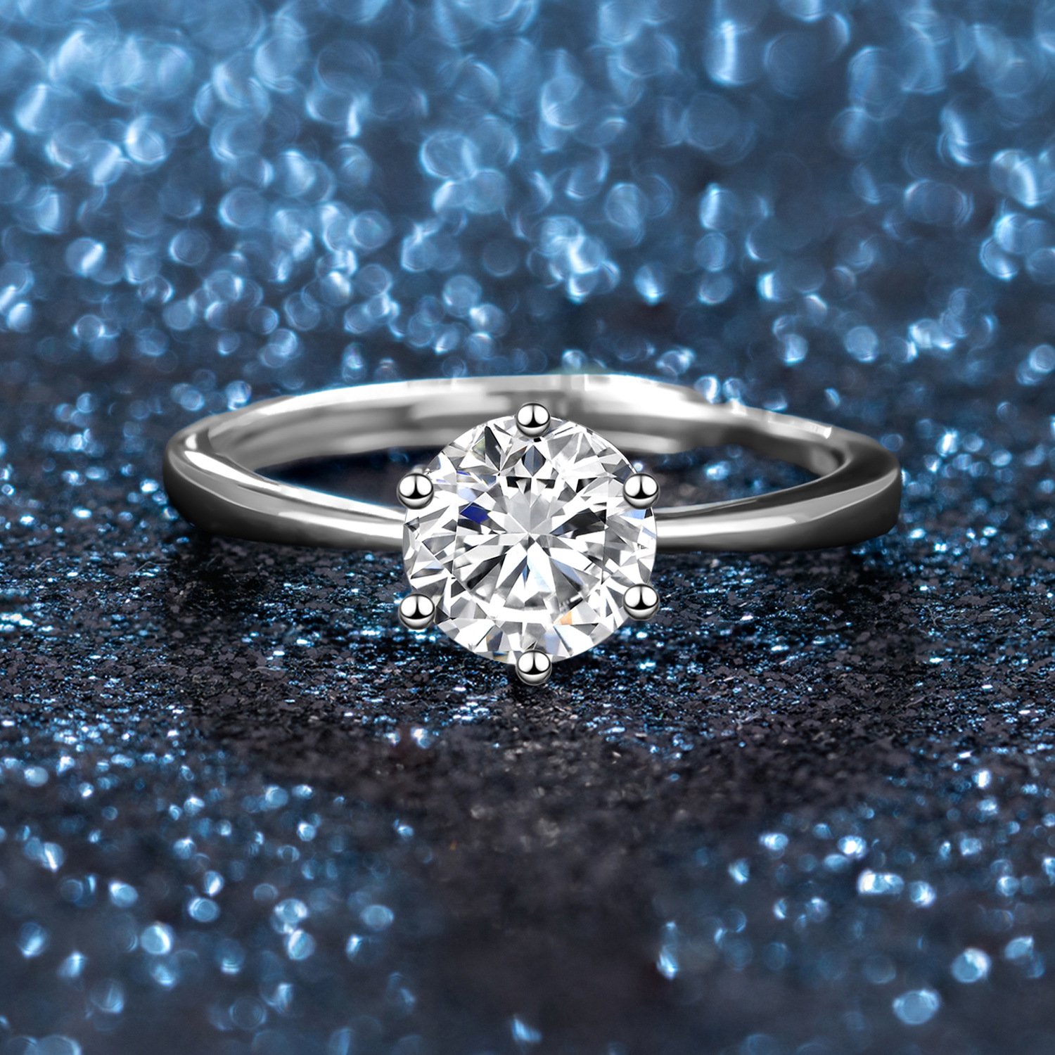 Sterling Silver Moissanite necklace earrings ring Jewelry Set - Image 2
