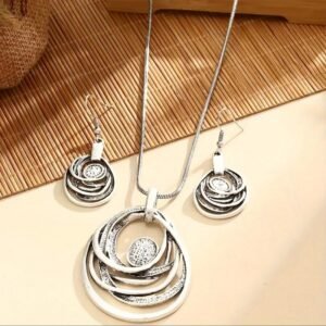 Geometric Necklace and Earrings Set