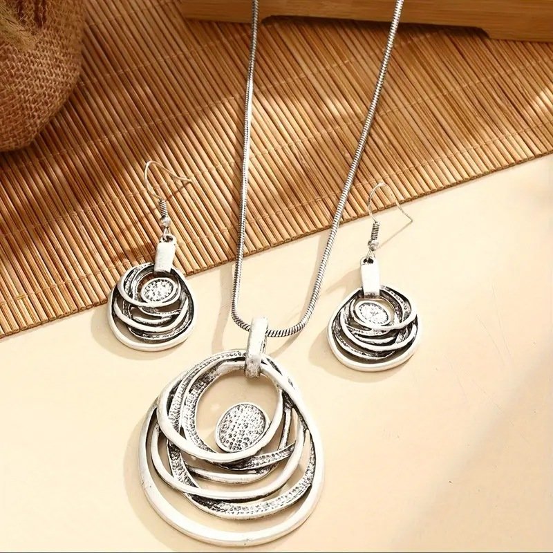 Geometric Necklace and Earrings Set