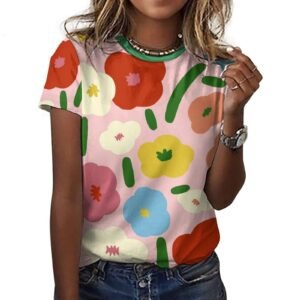 All Over Floral Tee  multicolor in pure cotton