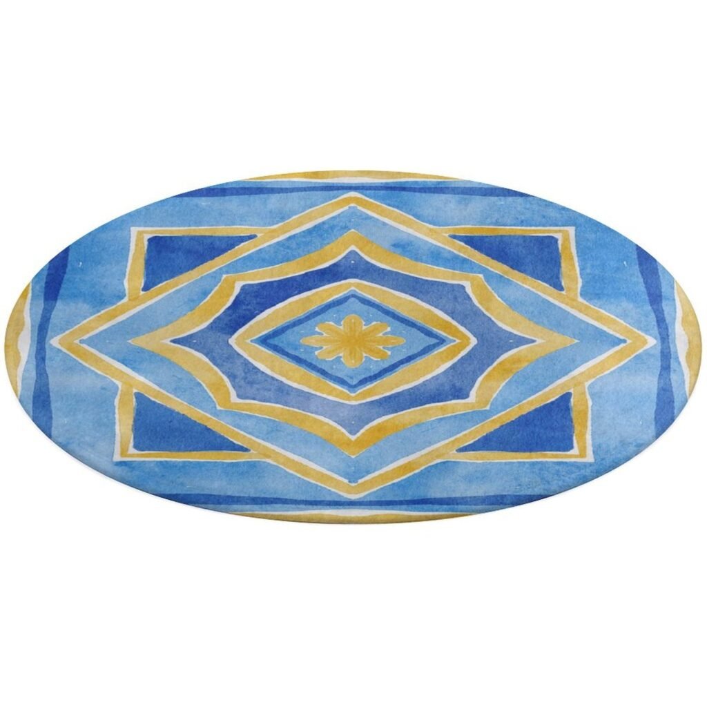 Designer Area Rug Circular Carpet multicolor