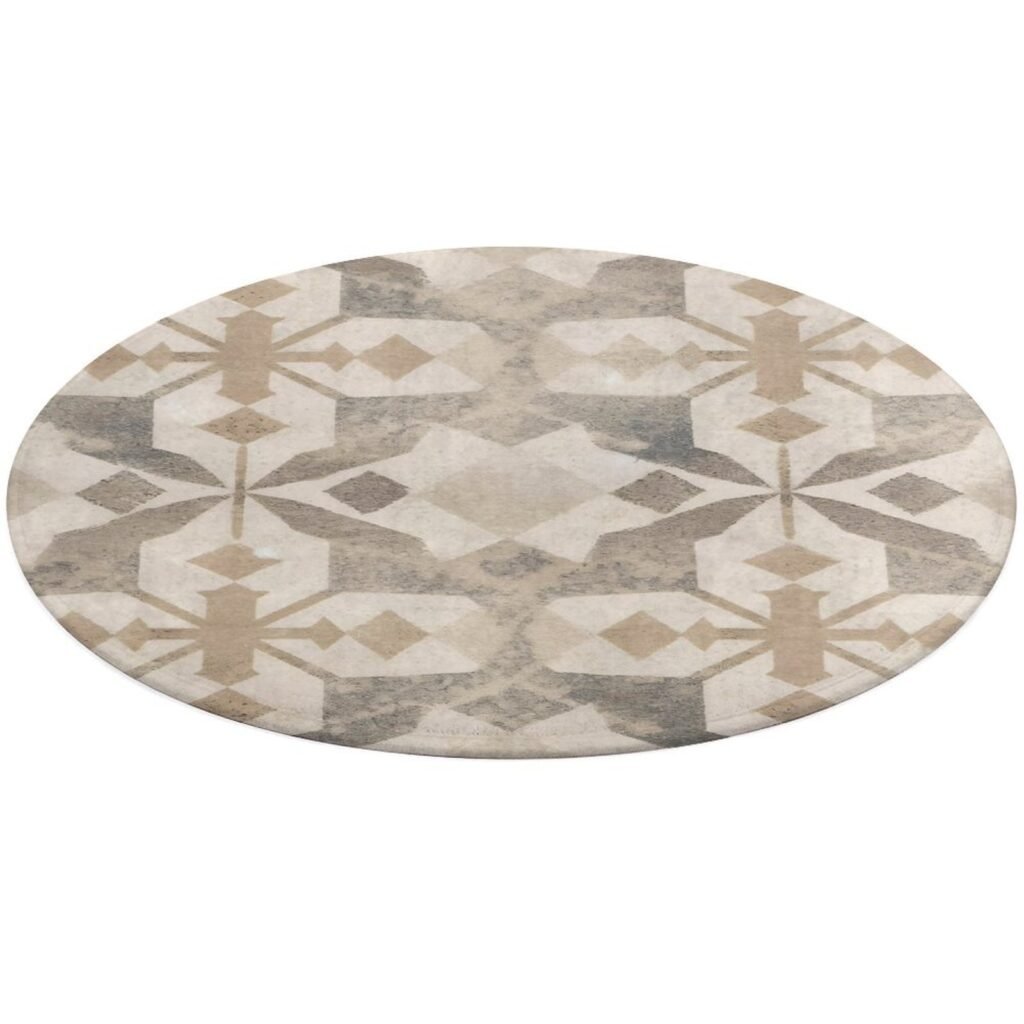 Designer Area Rug Circular Carpet multicolor
