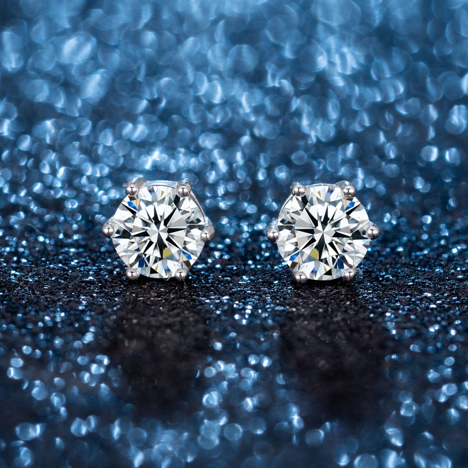 Sterling Silver Moissanite necklace earrings ring Jewelry Set - Image 3