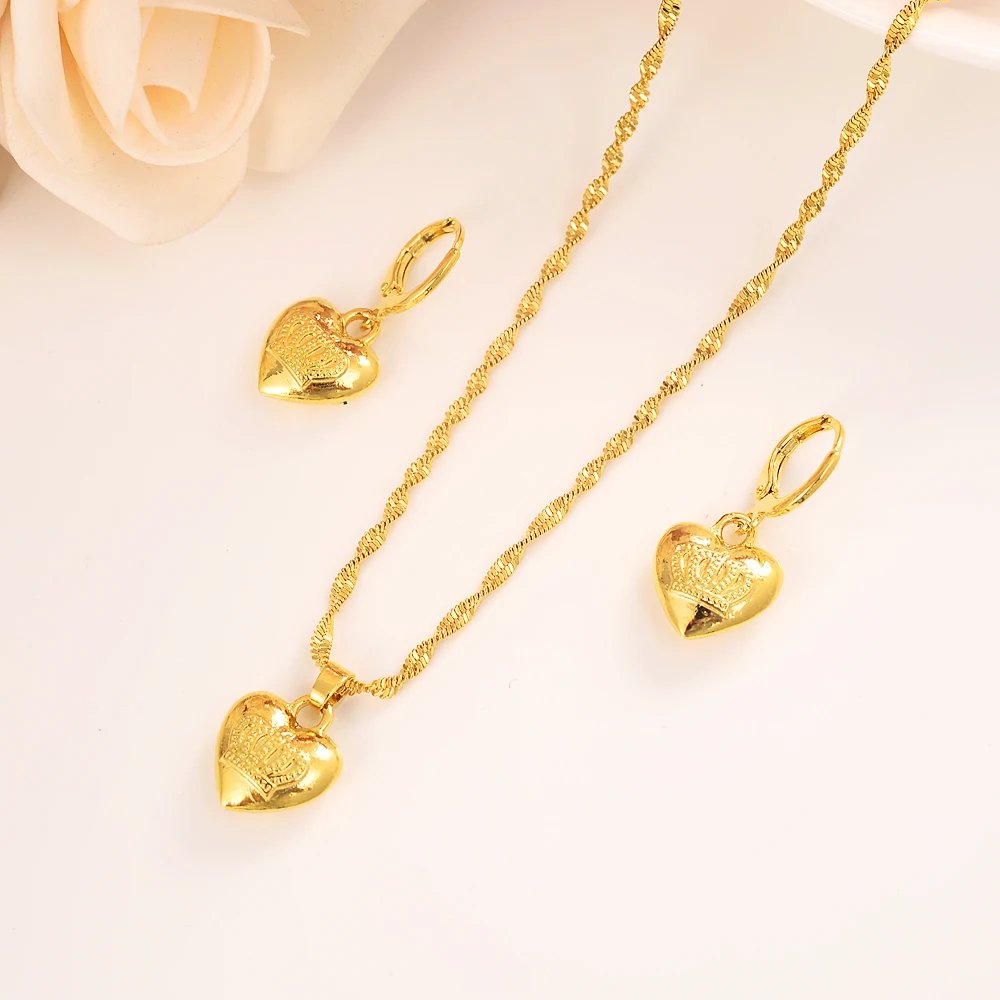 Fashion Gold Color Jewelry for Women Necklace Earrings Set Party Accessories Dubai India Africa Gift