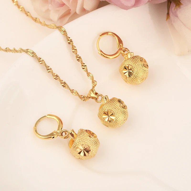 Fashion Gold Color Jewelry for Women Necklace Earrings Set Party Accessories Dubai India Africa Gift