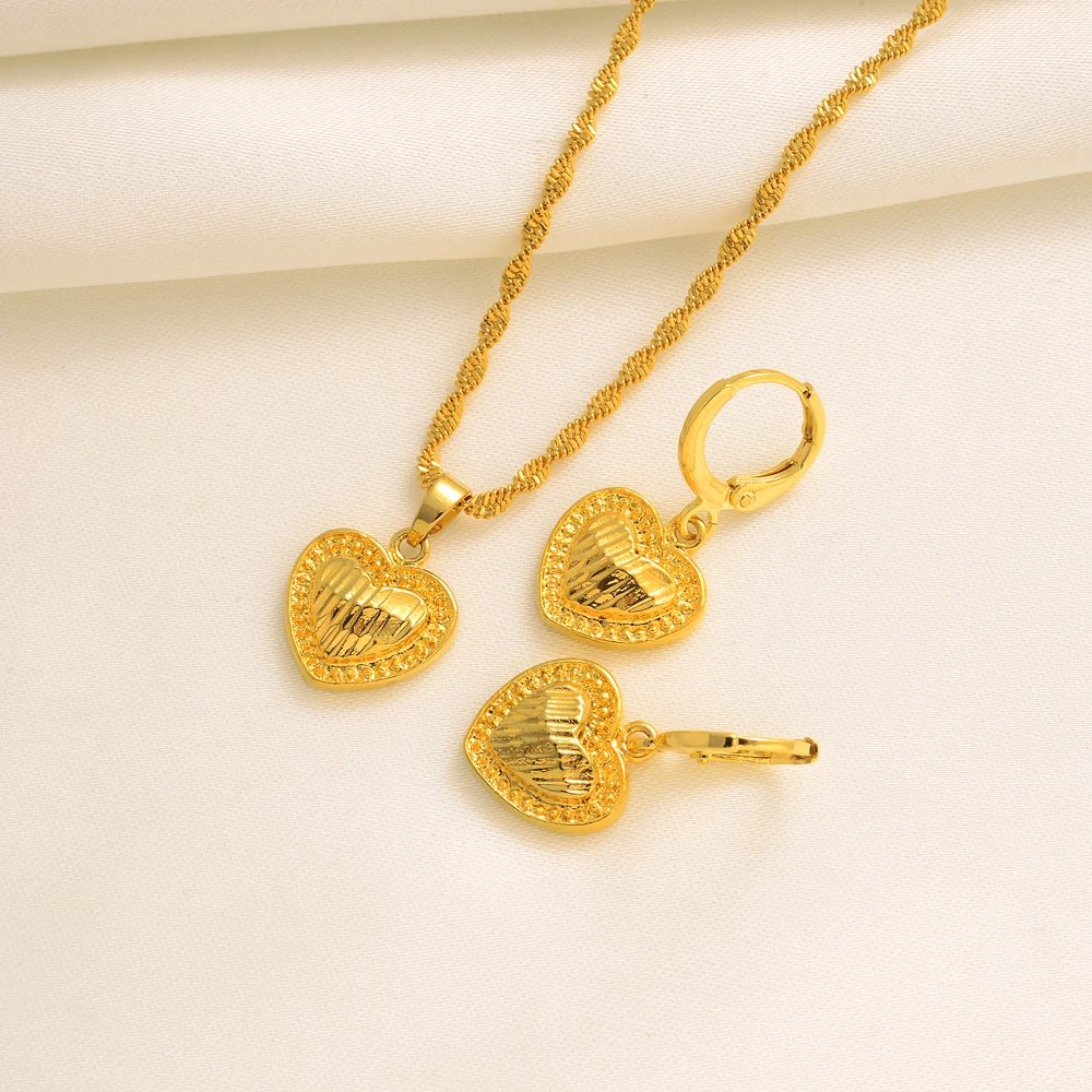 Fashion Gold Color Jewelry for Women Necklace Earrings Set Party Accessories Dubai India Africa Gift