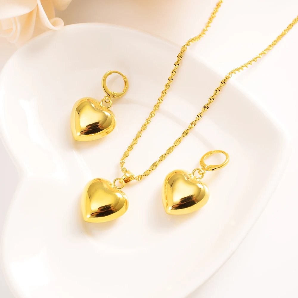 Fashion Gold Color Jewelry for Women Necklace Earrings Set Party Accessories Dubai India Africa Gift