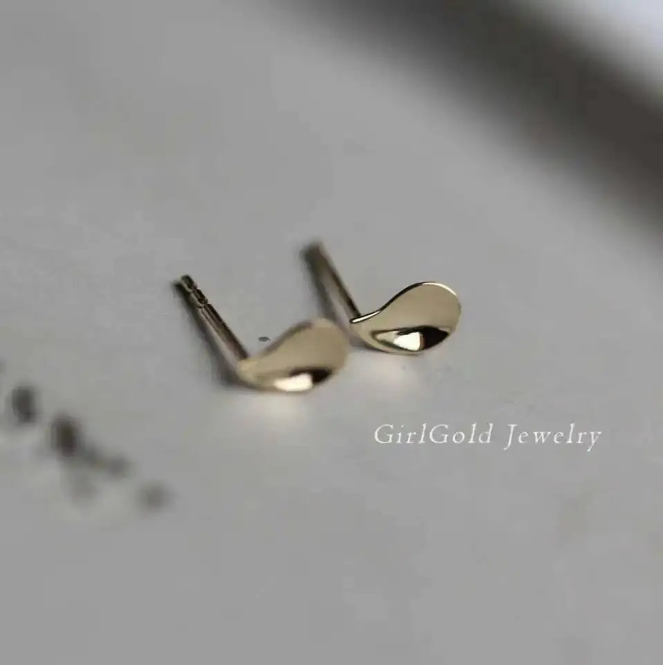 GOLDtutu Solid 9K Gold Water Drop Drop Earrings, Twirl Stud Earring, Dainty, Minimal Bride, Wedding Gift, Bridesmaid, ok427 GOLDtutu Solid 9K Gold Water Drop Drop Earrings, Twirl Stud Earring, Dainty, Minimal Bride, Wedding Gift, Bridesmaid, ok427