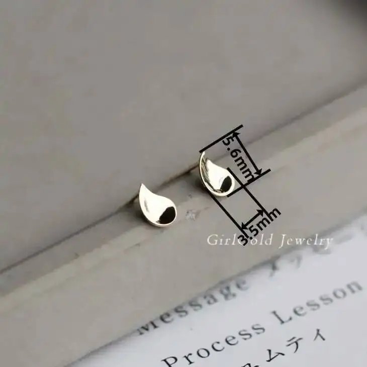 GOLDtutu Solid 9K Gold Water Drop Drop Earrings, Twirl Stud Earring, Dainty, Minimal Bride, Wedding Gift, Bridesmaid, ok427 GOLDtutu Solid 9K Gold Water Drop Drop Earrings, Twirl Stud Earring, Dainty, Minimal Bride, Wedding Gift, Bridesmaid, ok427