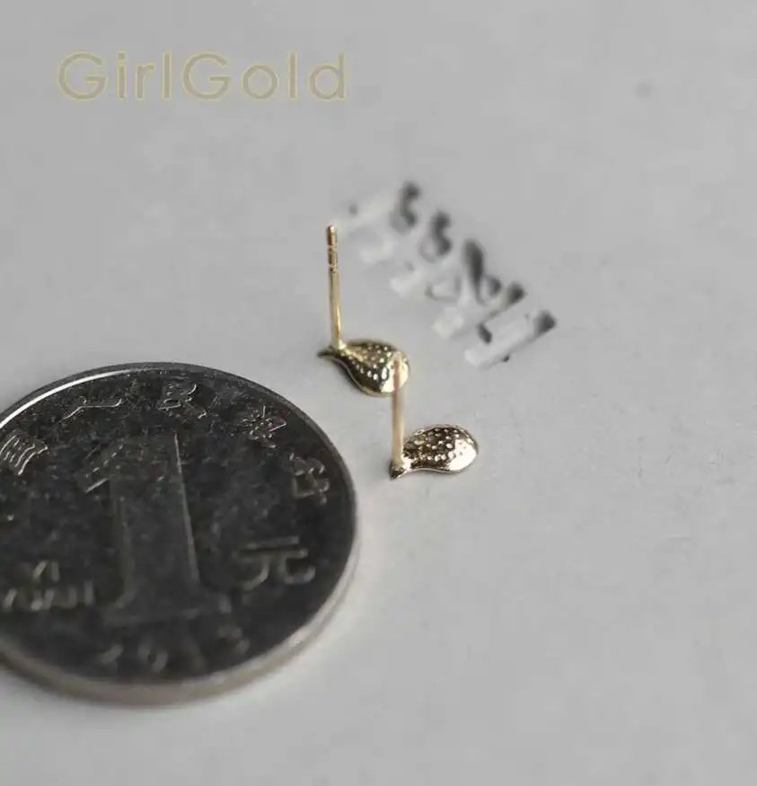 9K solid Gold Water Drop Drop Earrings, Twirl Stud Earring, Dainty, Minimal Bride, Wedding Gift, Bridesmaid, ok427 - Image 4