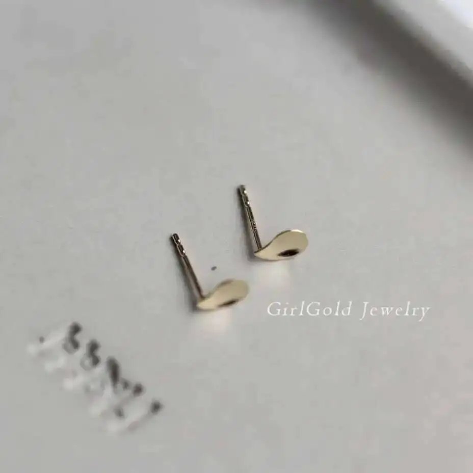 GOLDtutu Solid 9K Gold Water Drop Drop Earrings, Twirl Stud Earring, Dainty, Minimal Bride, Wedding Gift, Bridesmaid, ok427 GOLDtutu Solid 9K Gold Water Drop Drop Earrings, Twirl Stud Earring, Dainty, Minimal Bride, Wedding Gift, Bridesmaid, ok427