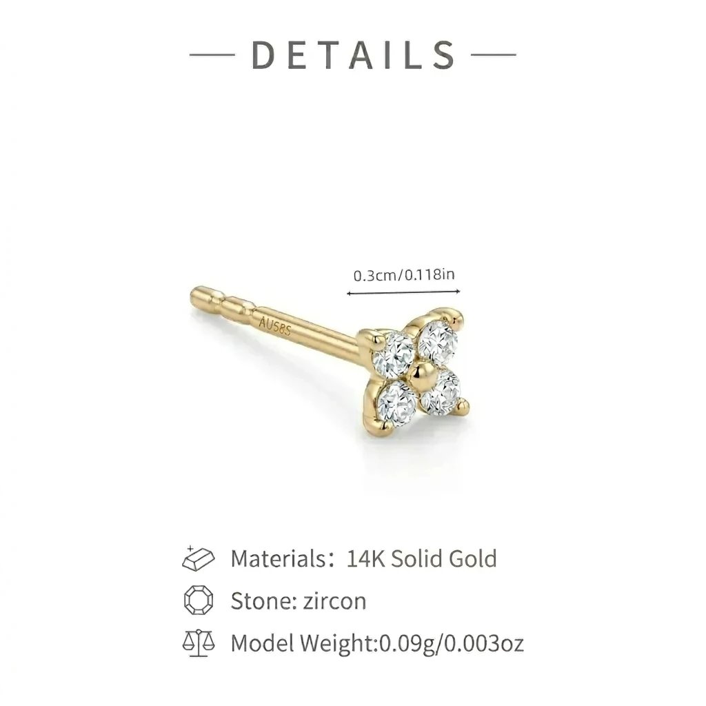 GOLDtutu Real 9K 14K Solid Gold Stud Earrings Minimalist Geometric Butterfly Star Zircon Piercing Earring Women Fine Jewelry GOLDtutu Real 9K 14K Solid Gold Stud Earrings Minimalist Geometric Butterfly Star Zircon Piercing Earring Women Fine Jewelry