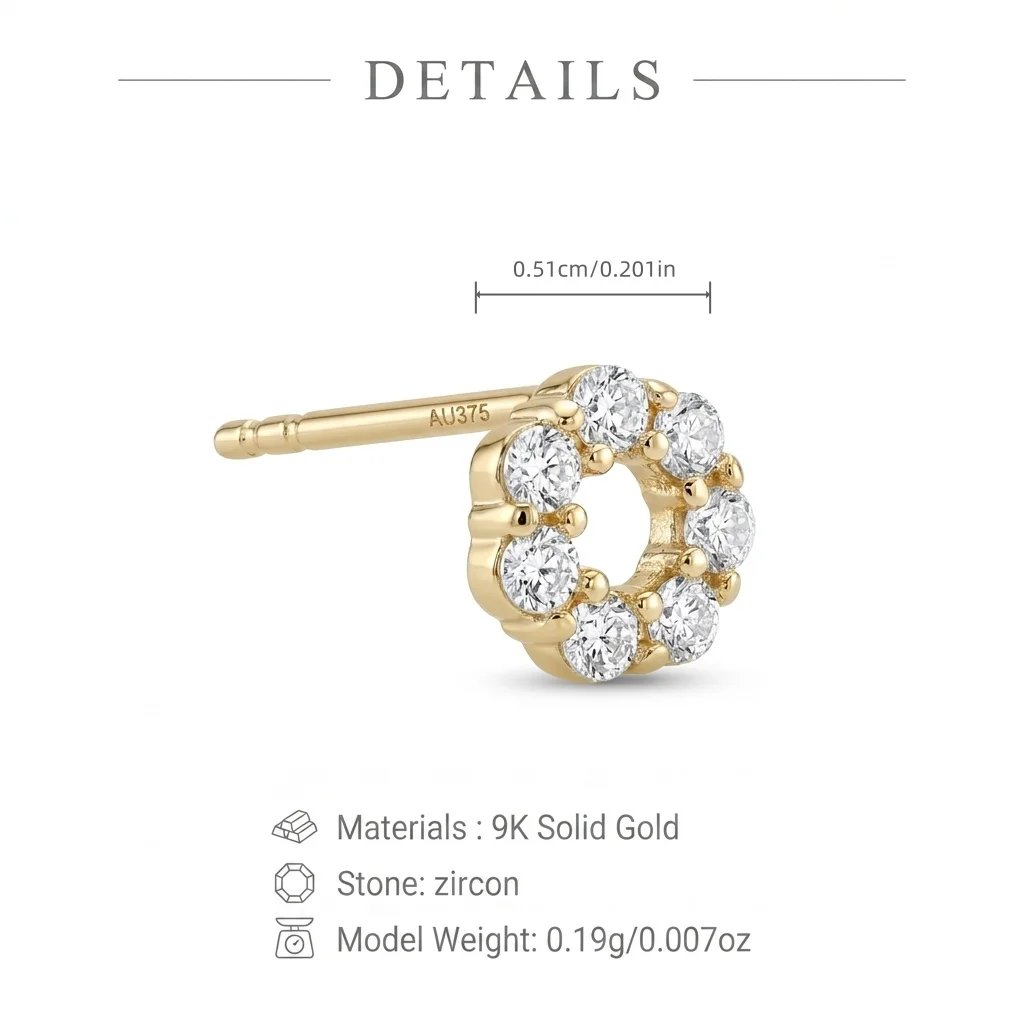 GOLDtutu Real 9K 14K Solid Gold Stud Earrings Minimalist Geometric Butterfly Star Zircon Piercing Earring Women Fine Jewelry GOLDtutu Real 9K 14K Solid Gold Stud Earrings Minimalist Geometric Butterfly Star Zircon Piercing Earring Women Fine Jewelry