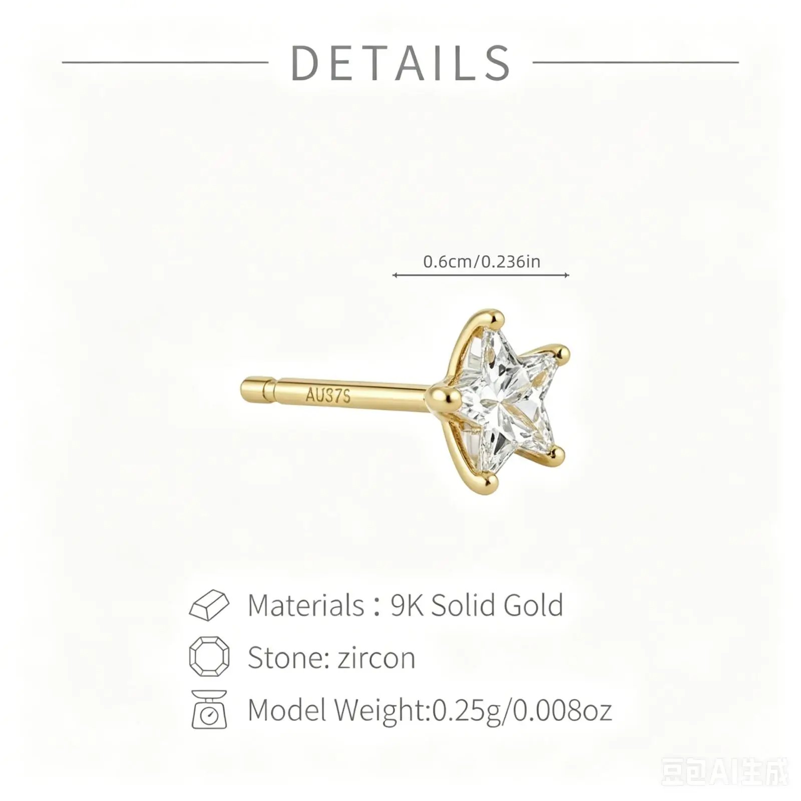 GOLDtutu Real 9K 14K Solid Gold Stud Earrings Minimalist Geometric Butterfly Star Zircon Piercing Earring Women Fine Jewelry GOLDtutu Real 9K 14K Solid Gold Stud Earrings Minimalist Geometric Butterfly Star Zircon Piercing Earring Women Fine Jewelry