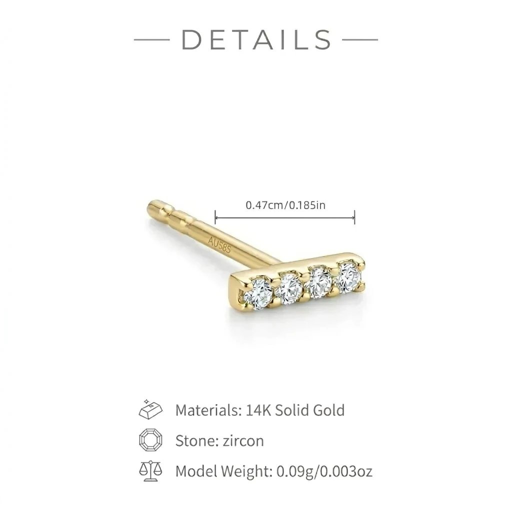 GOLDtutu Real 9K 14K Solid Gold Stud Earrings Minimalist Geometric Butterfly Star Zircon Piercing Earring Women Fine Jewelry GOLDtutu Real 9K 14K Solid Gold Stud Earrings Minimalist Geometric Butterfly Star Zircon Piercing Earring Women Fine Jewelry