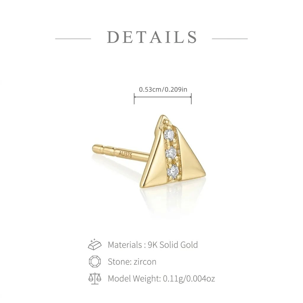 GOLDtutu Real 9K 14K Solid Gold Stud Earrings Minimalist Geometric Butterfly Star Zircon Piercing Earring Women Fine Jewelry GOLDtutu Real 9K 14K Solid Gold Stud Earrings Minimalist Geometric Butterfly Star Zircon Piercing Earring Women Fine Jewelry