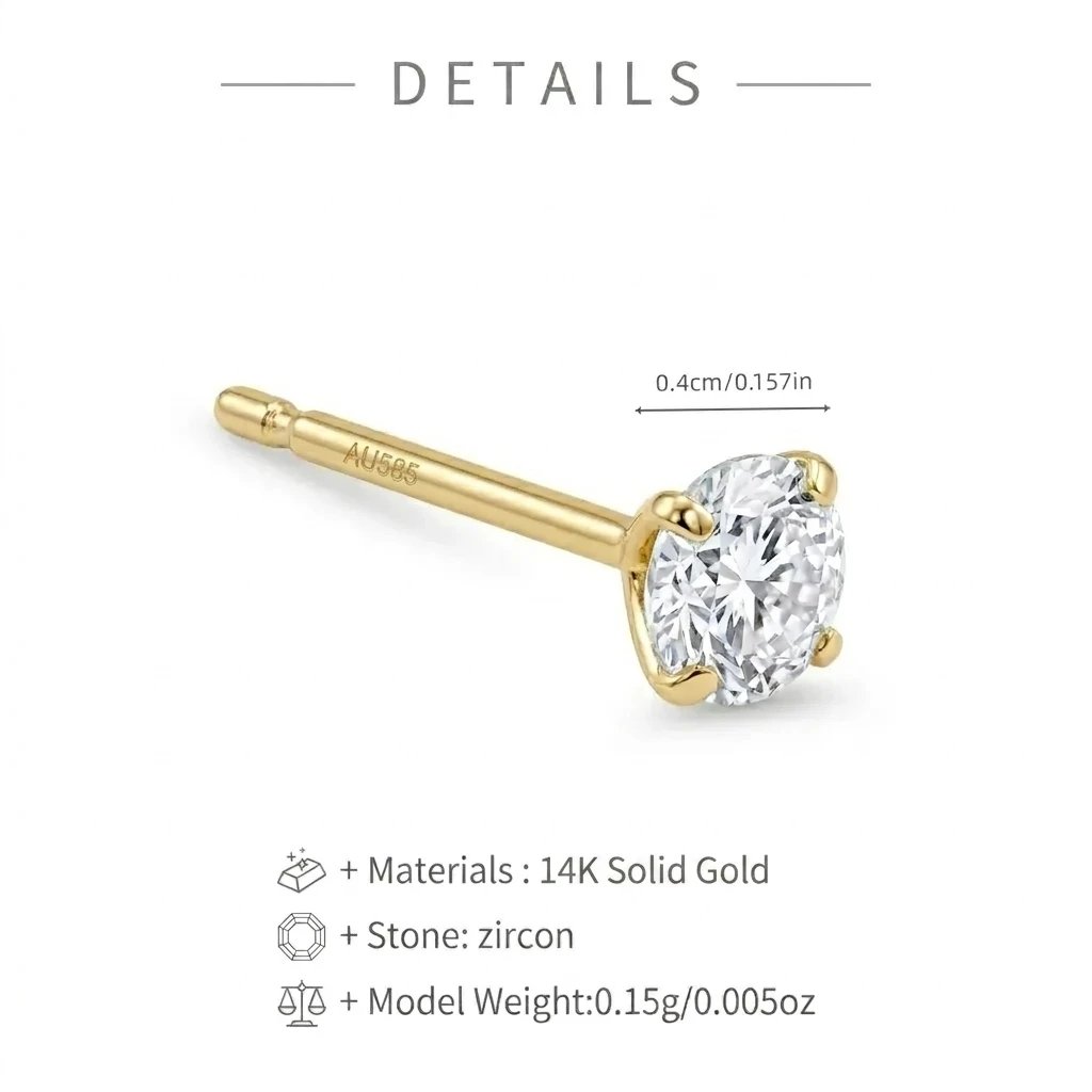 GOLDtutu Real 9K 14K Solid Gold Stud Earrings Minimalist Geometric Butterfly Star Zircon Piercing Earring Women Fine Jewelry GOLDtutu Real 9K 14K Solid Gold Stud Earrings Minimalist Geometric Butterfly Star Zircon Piercing Earring Women Fine Jewelry