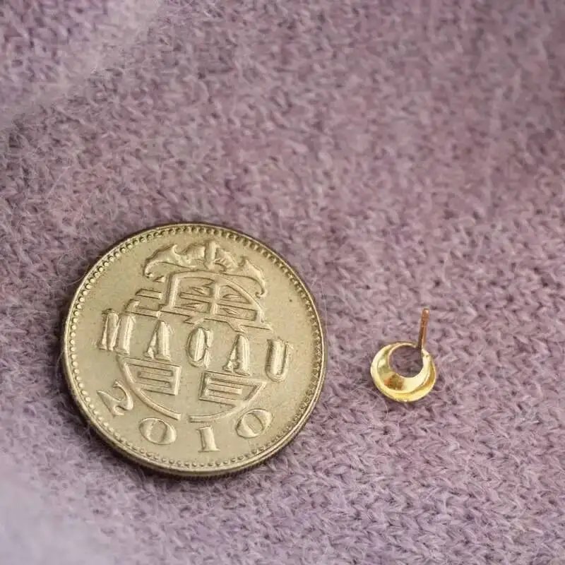GOLDtutu Real Solid Gold 9k Round Earring, Minimal Jewelry, Simple, ok420 GOLDtutu Real Solid Gold 9k Round Earring, Minimal Jewelry, Simple, ok420