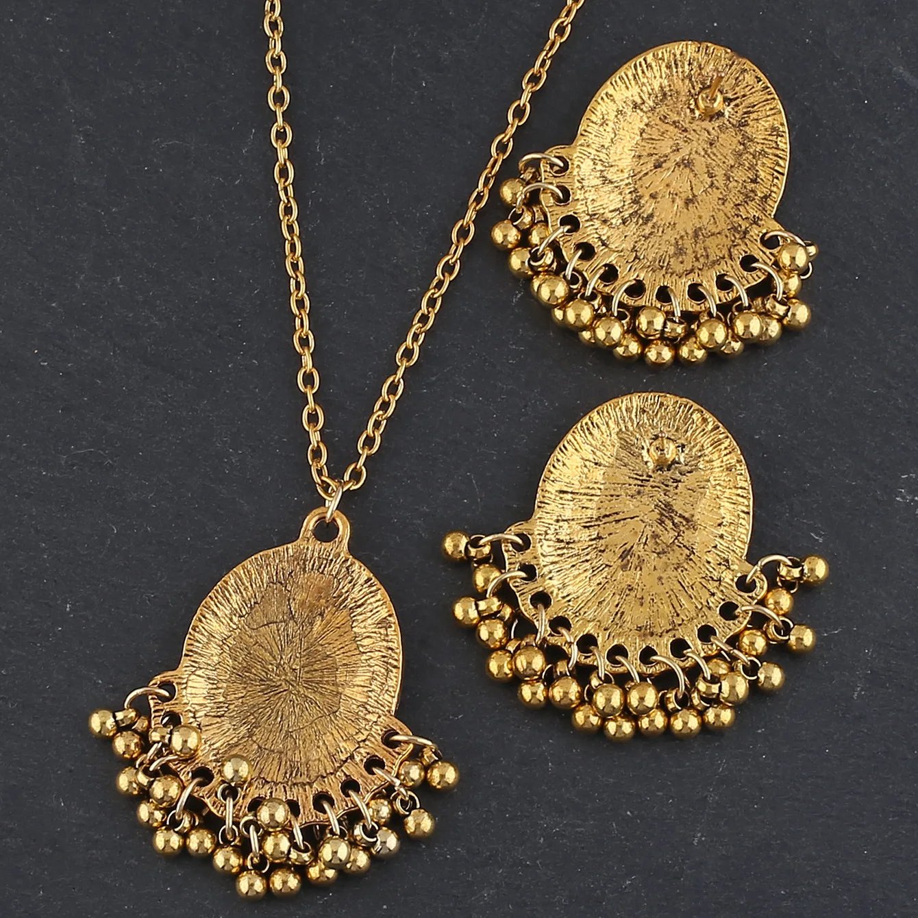 Indian Jewelry Gold Color Earring/Necklace Set Bijoux Women's Flower CZ Wedding Jewelry Hangers Bohemia Jhumka Earrings Indian Jewelry Gold Color Earring/Necklace Set Bijoux Women's Flower CZ Wedding Jewelry Hangers Bohemia Jhumka Earrings