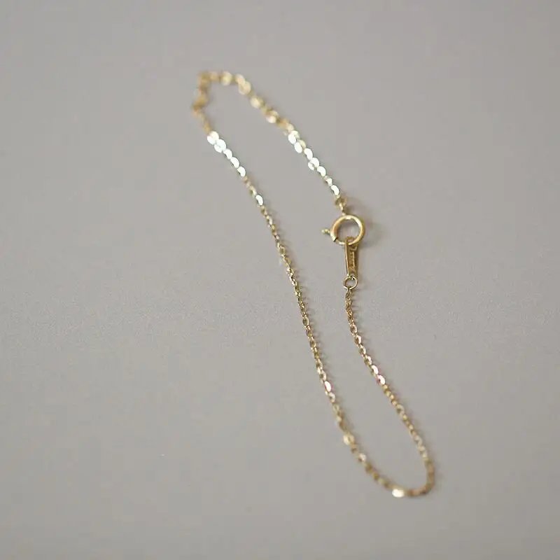 GOLDtutu Pure 14K Gold Bracelet for Female, Bare Chain, Simple Plain Chain, Fine and Light Gold, ok1018 - Image 4