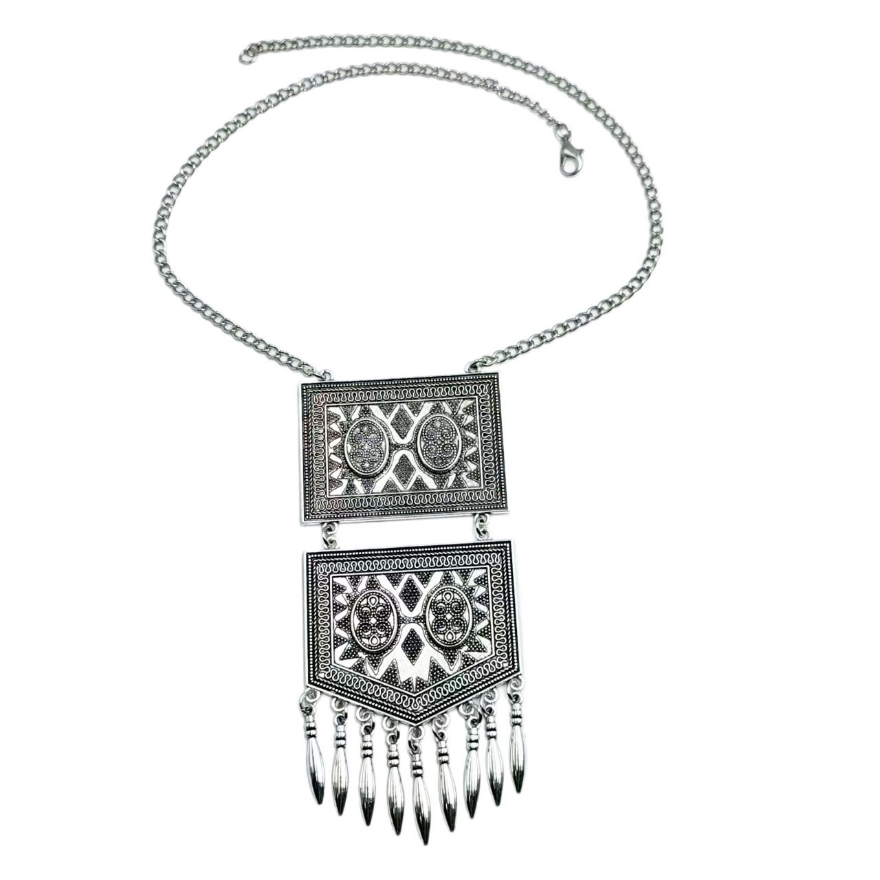 Ethnic Tassel Earrings and Necklace Set - Image 5
