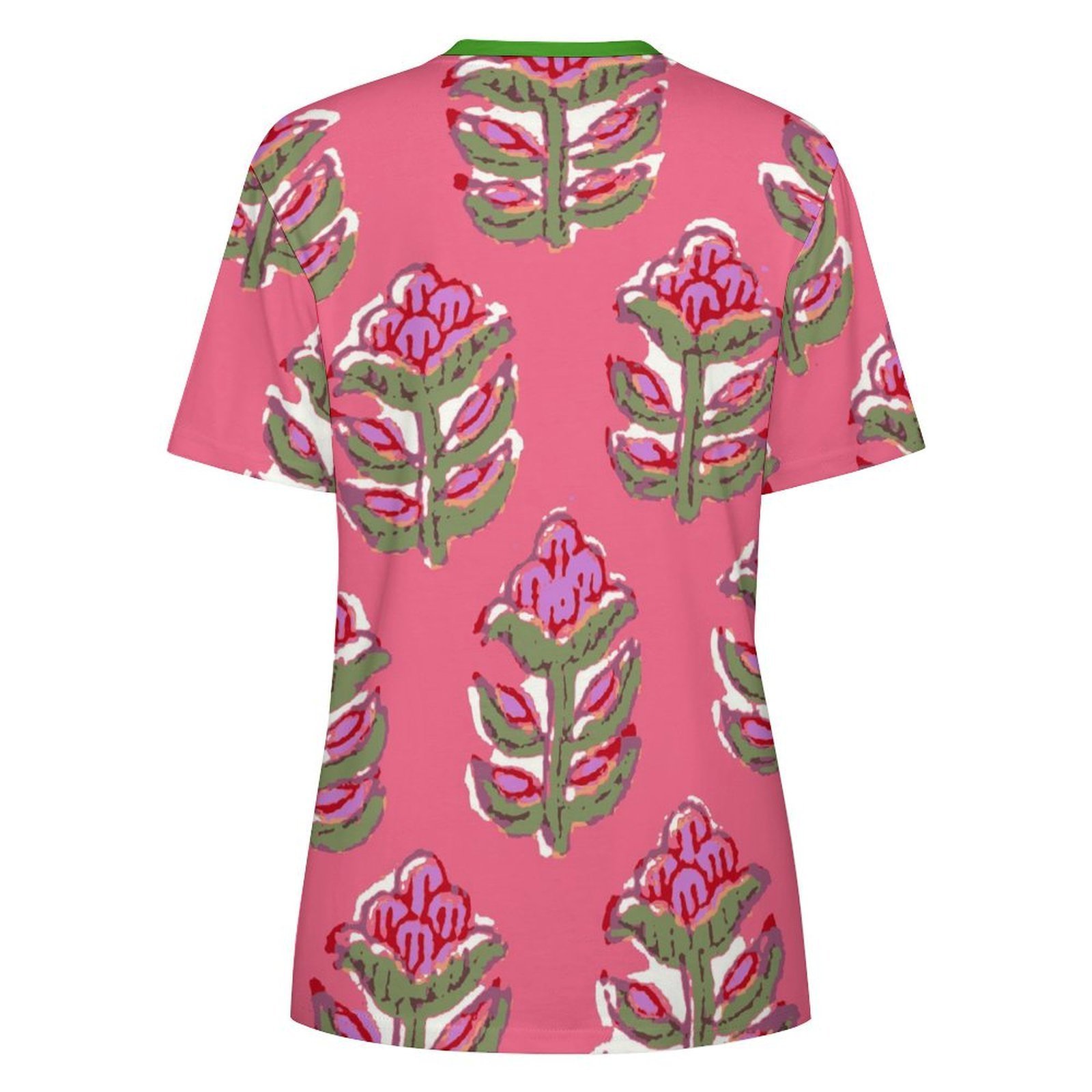 deep blush floral All-Over Print Women's Cotton T-Shirt - Image 2