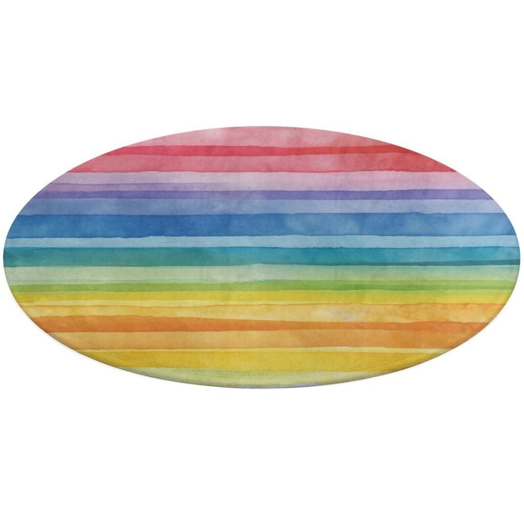 Designer Area Rug Circular Carpet multicolor