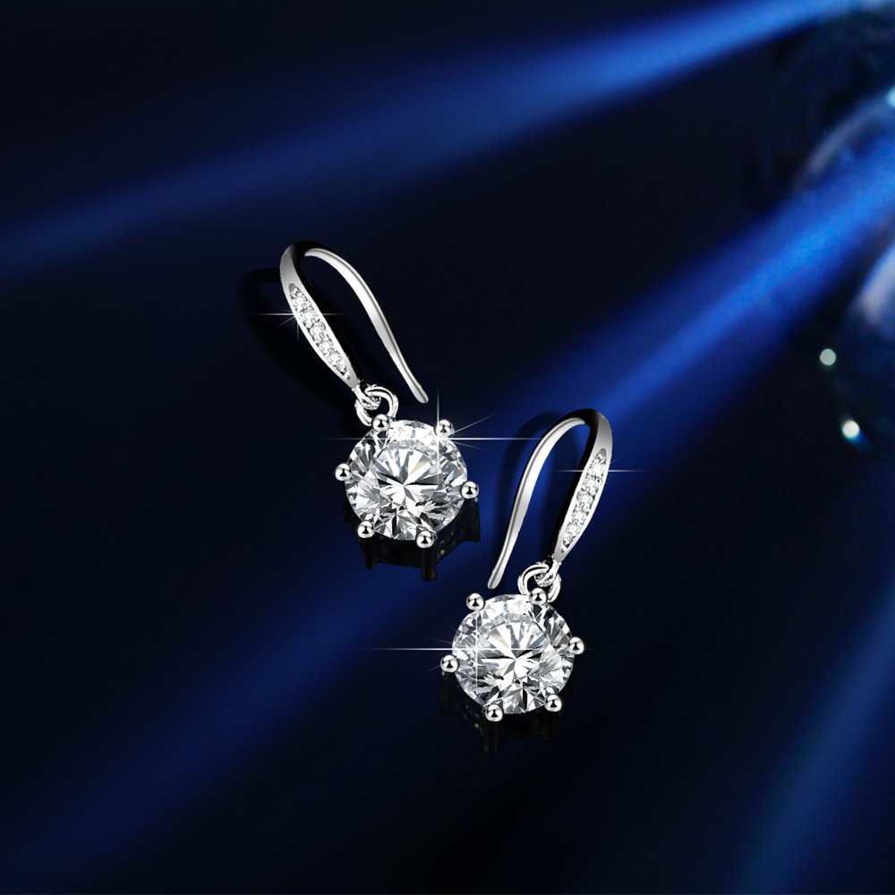 Sterling Silver Moissanite Jewelry necklace ring earrings set - Image 3