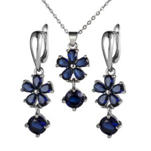 Ethnic Sapphire Blue Zircon Necklace Set