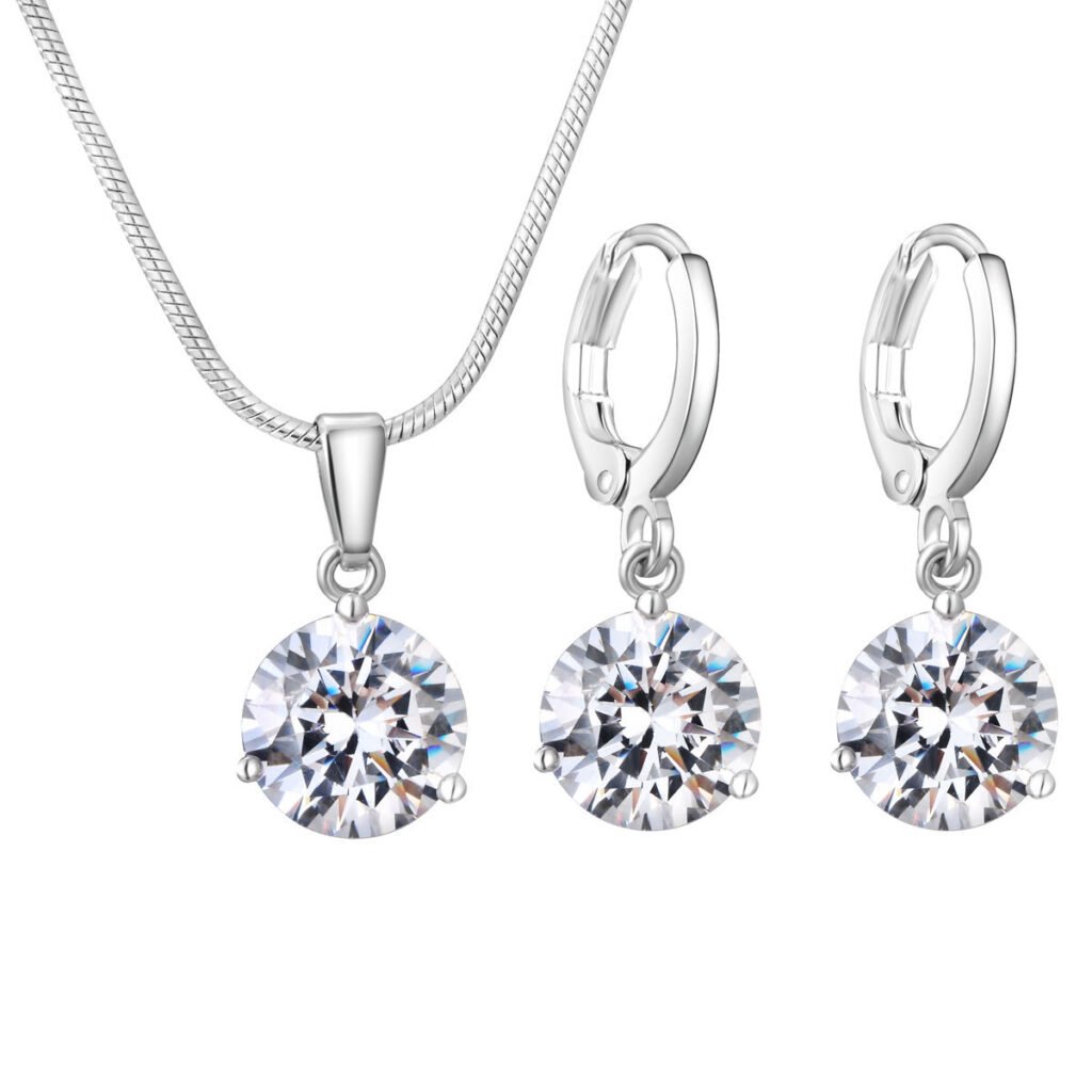 Water drop design lab diamond jewelry set