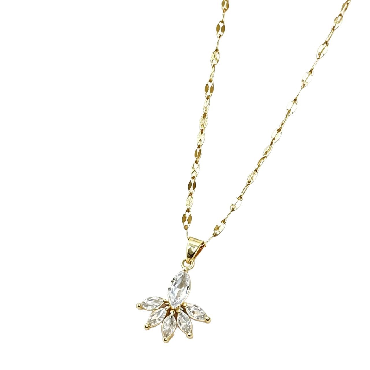 Flower Zircon Necklace Earrings Set - Image 5