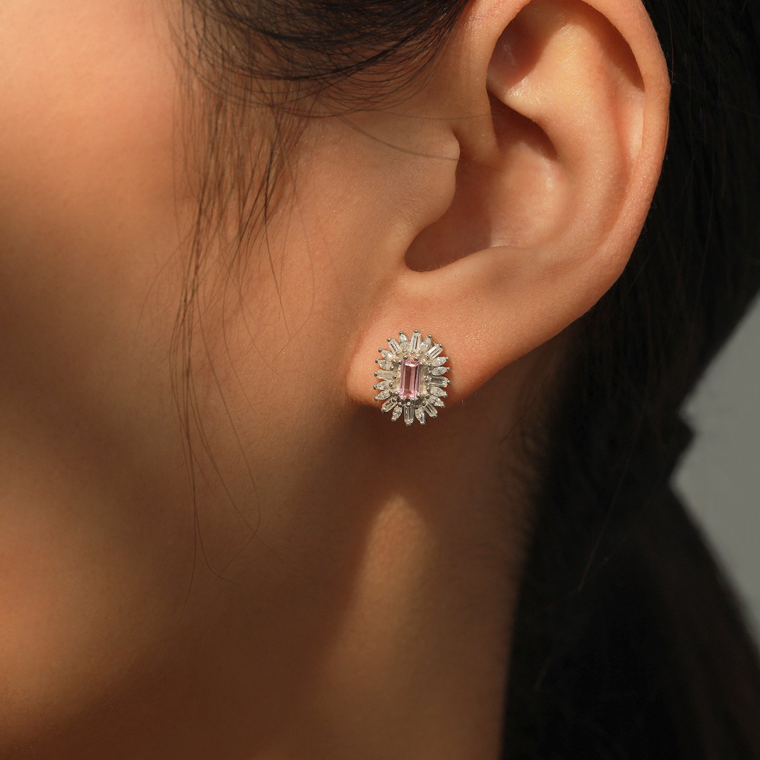 Zircon Sterling Silver Necklace and Earrings Set - Image 4