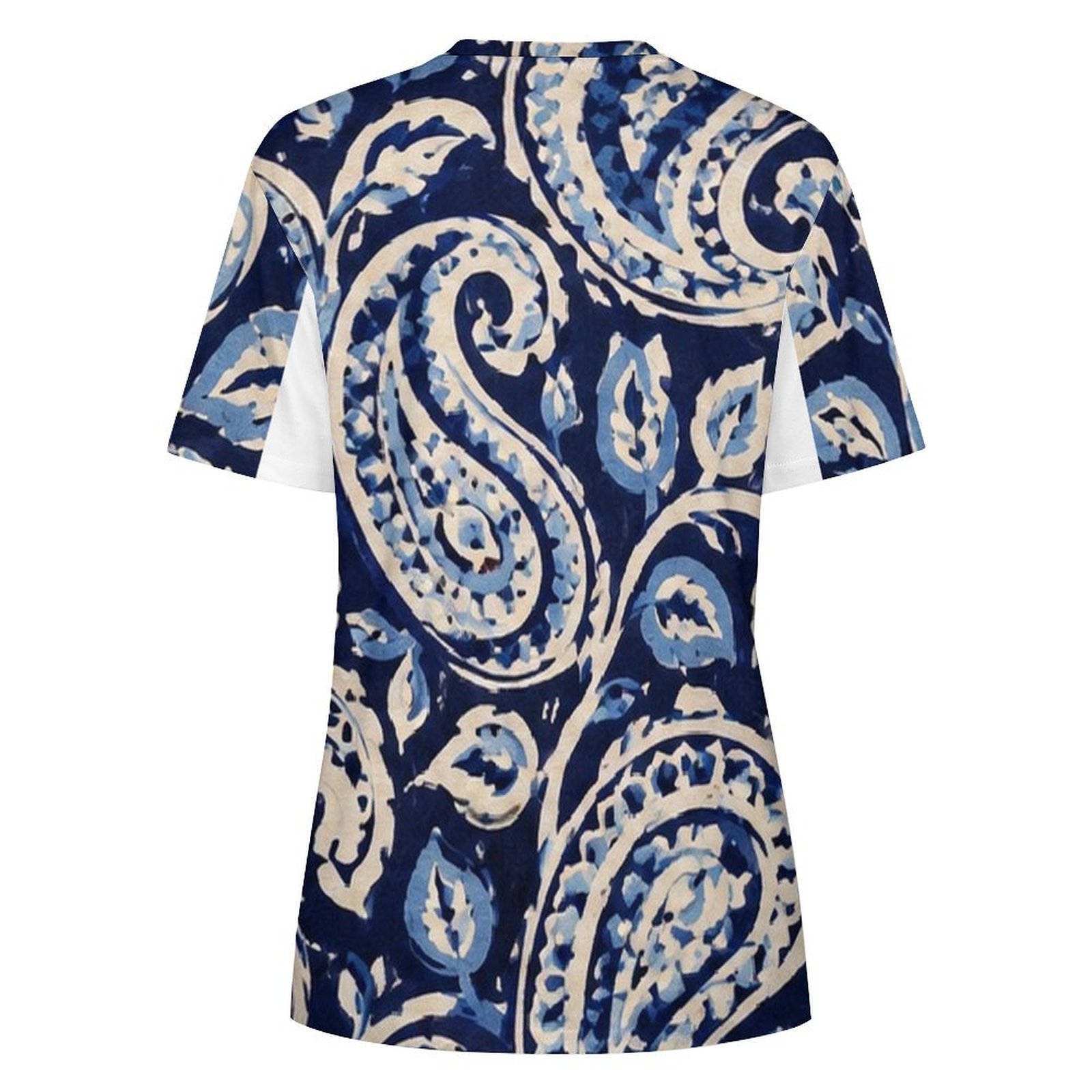blue paisley All-Over Print Women's Cotton T-Shirt - Image 2