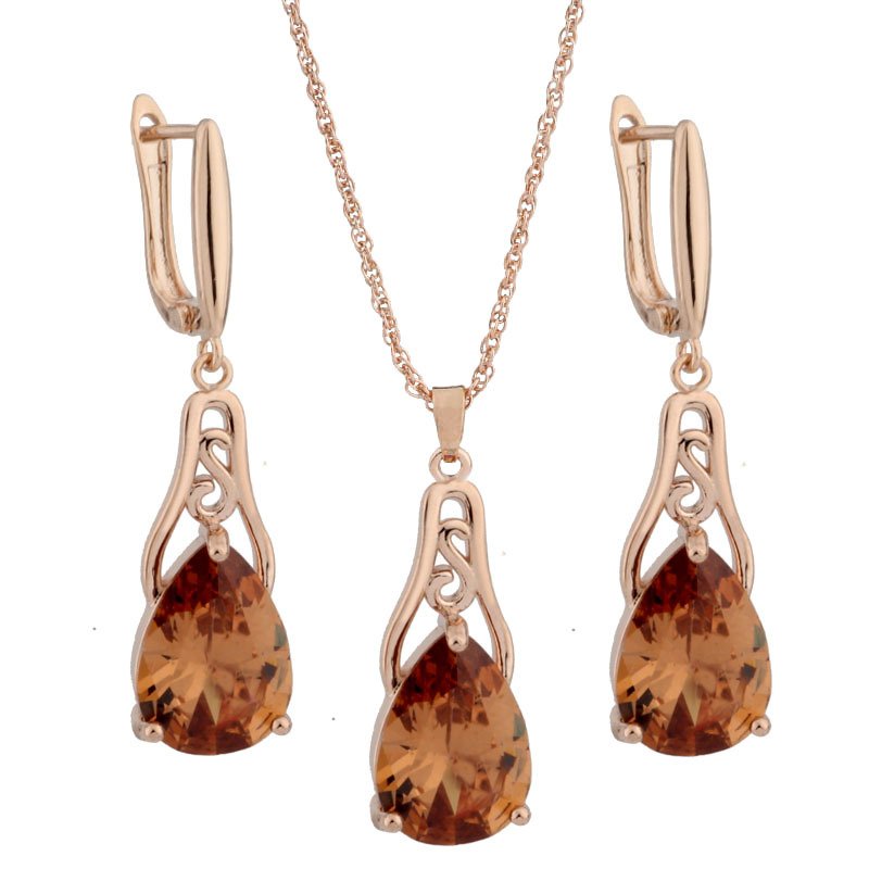 Zircon Teardrop Earring and Pendant - Image 5