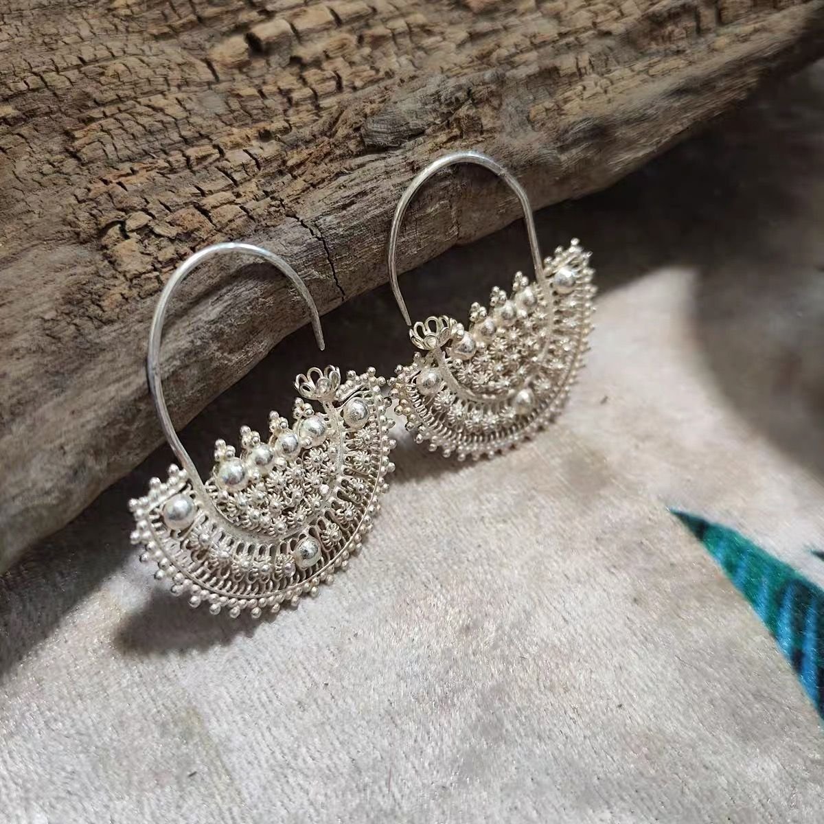 Handmade Ethnic Geometric Earrings - Image 4