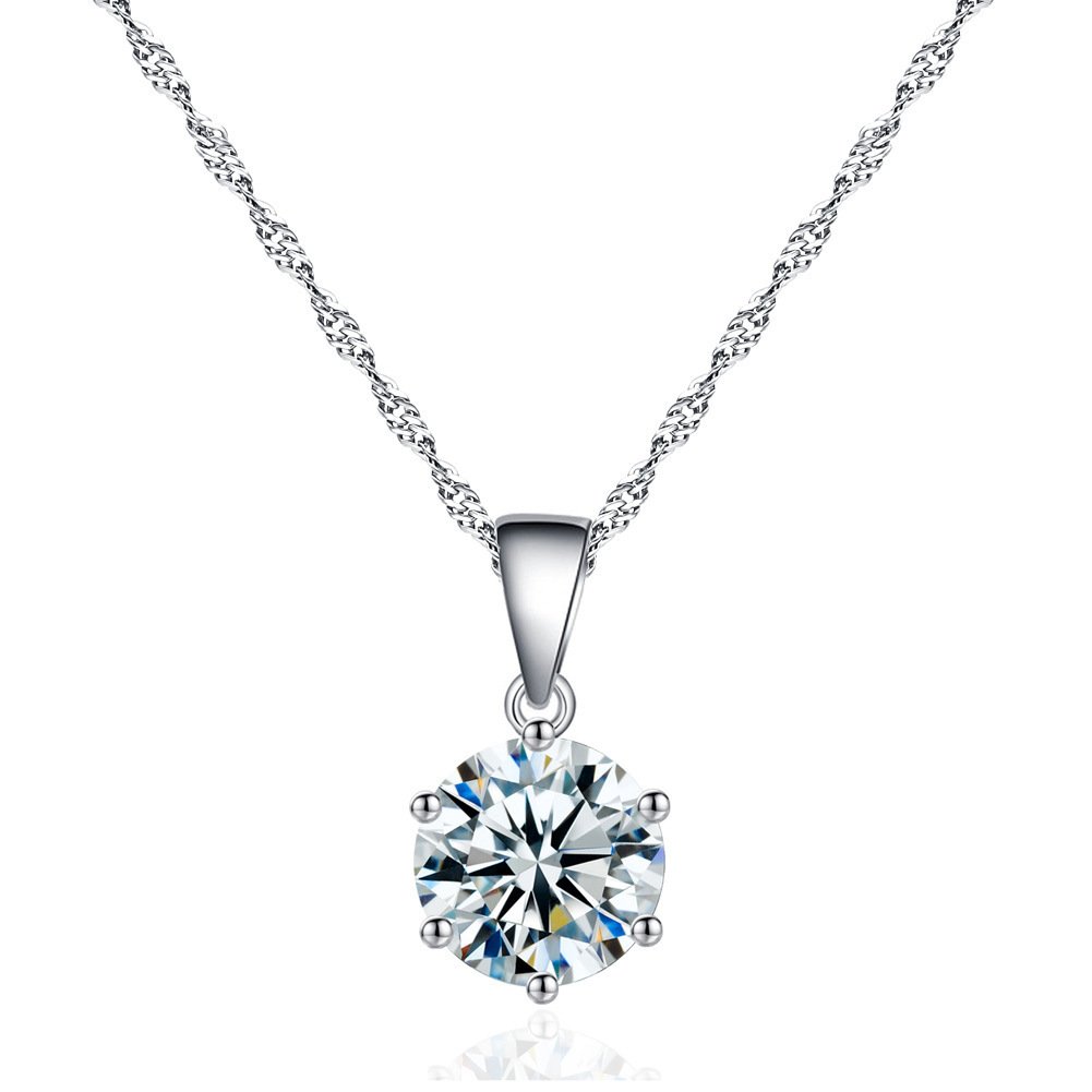 Zircon Eight-Heart Eight-Arrow Necklace Earring Ring Set - Image 2