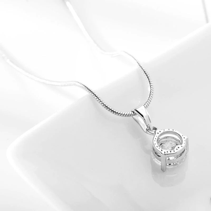 Geometric Zircon Necklace Earrings Set - Image 4