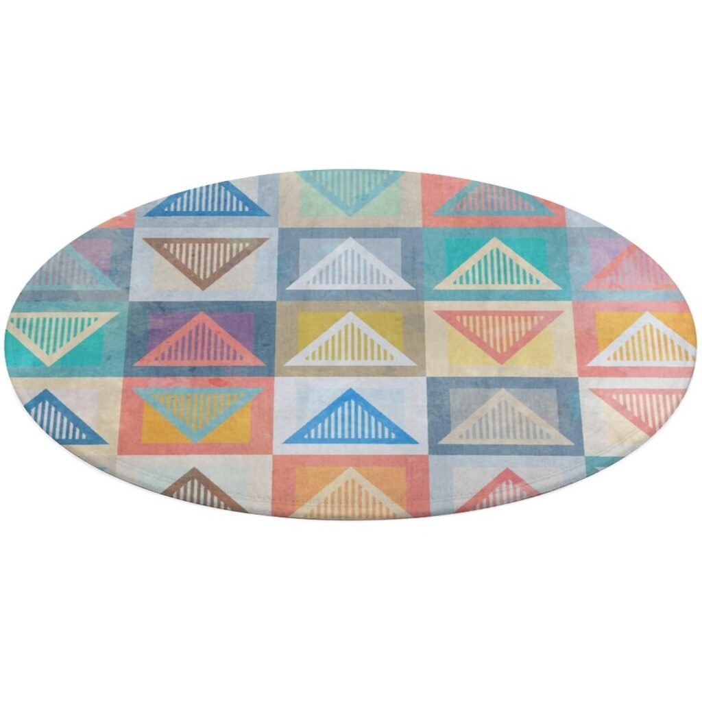Designer Area Rug Circular Carpet multicolor