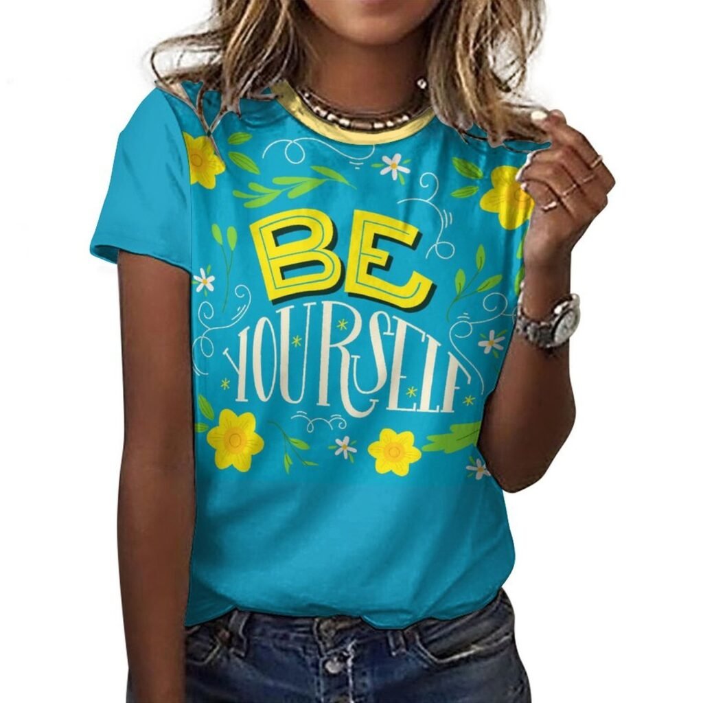 tshirt with quotations – be yourself – in pure cotton