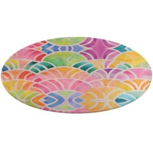 Designer Area Rug Circular Carpet multicolor