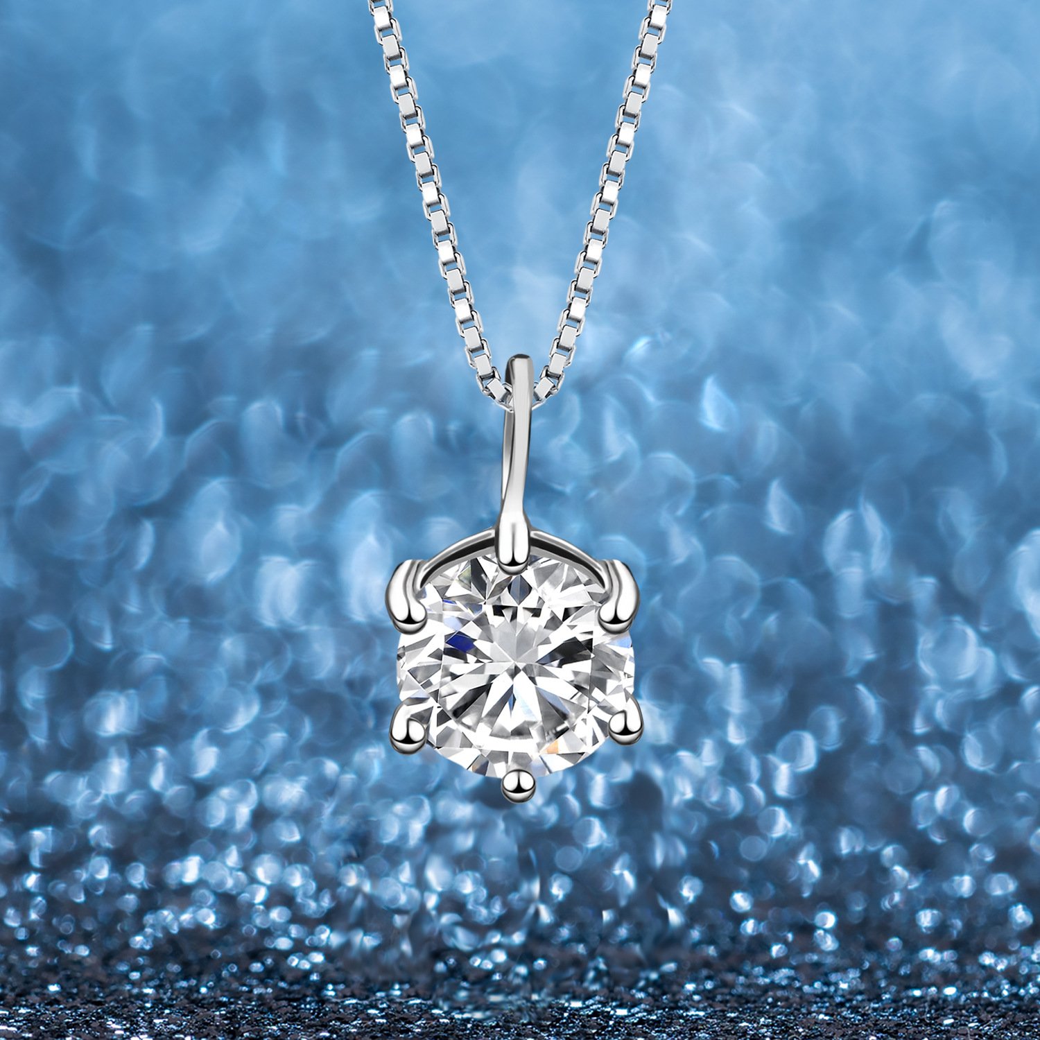 Sterling Silver Moissanite necklace earrings ring Jewelry Set - Image 4
