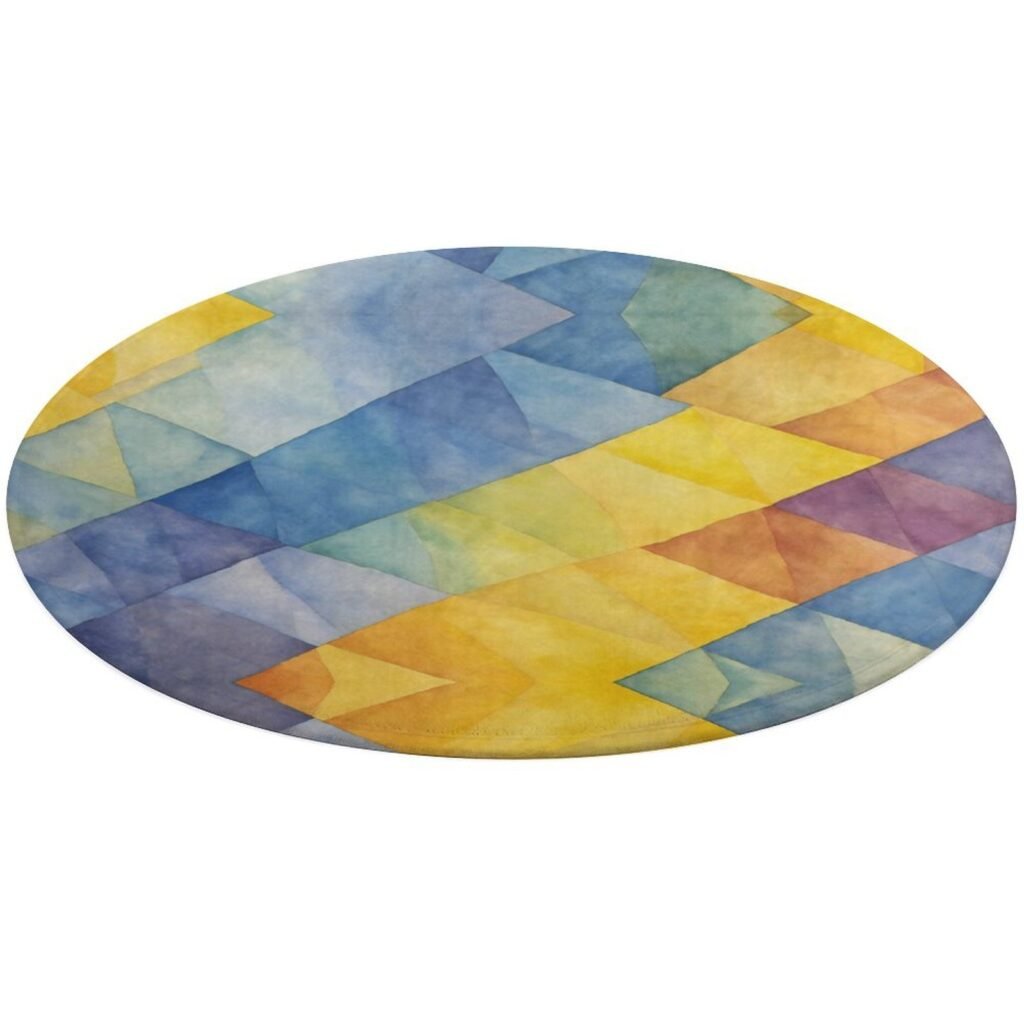 Designer Area Rug Circular Carpet multicolor