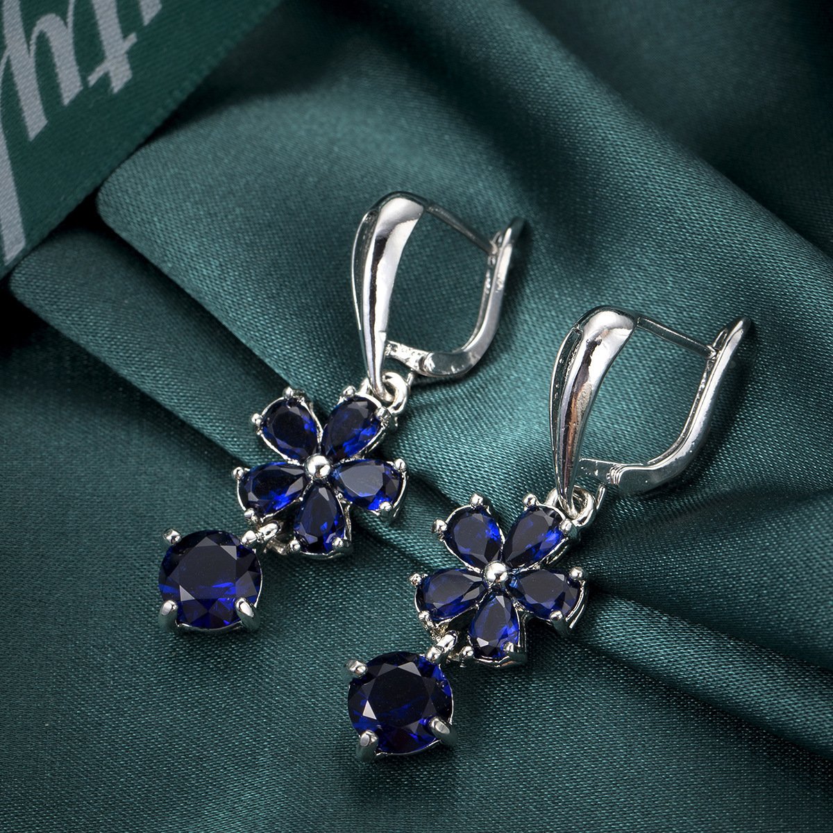 Ethnic Sapphire Blue Zircon Necklace Set - Image 2