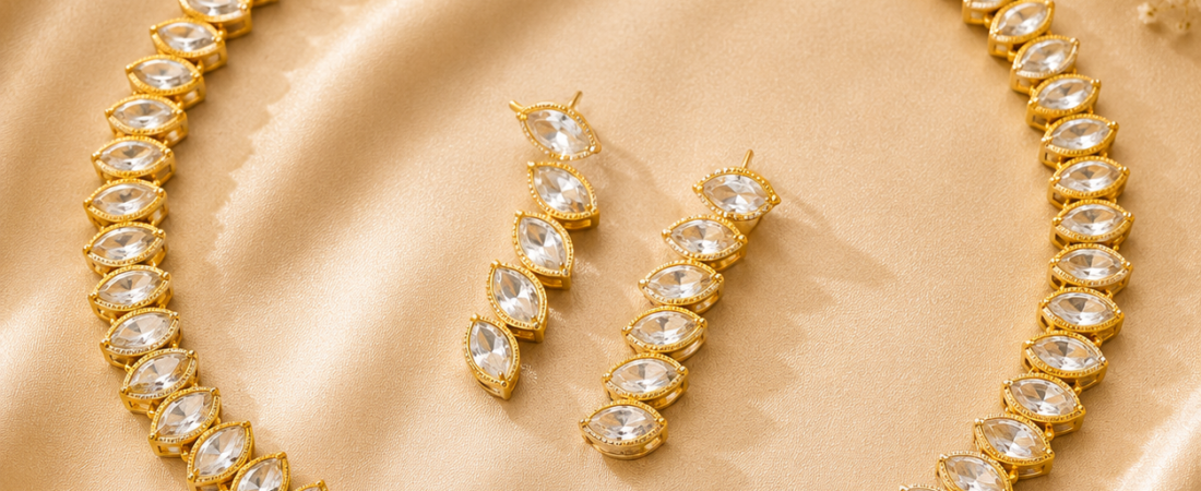 ZIrconia alloy necklace and  Earrings jewelry set Review