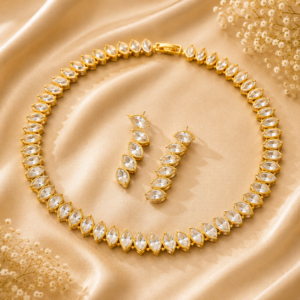ZIrconia alloy necklace and  Earrings jewelry set