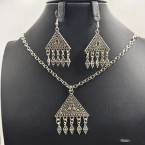 Ethnic Tassel Earrings and Necklace Set