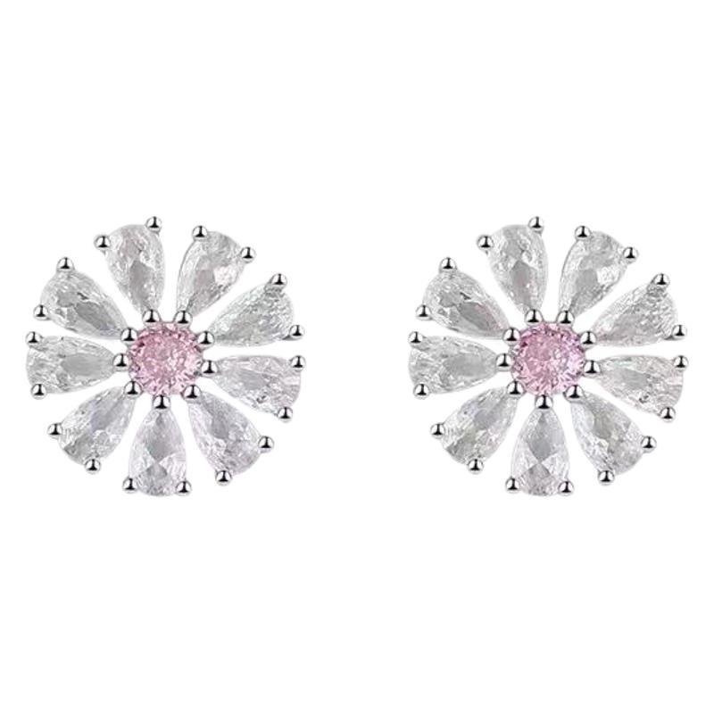 Flower Blossom Love Zircon suit Jewelry Necklace Ring Earrings Jewelry Set - Image 5