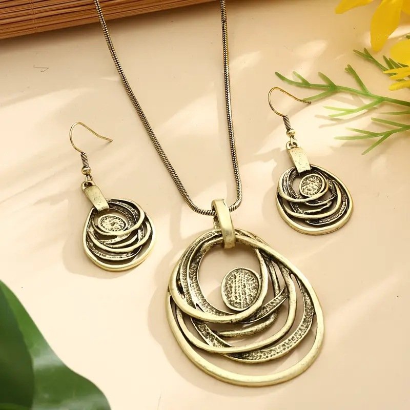 Geometric Necklace and Earrings Set - Image 6