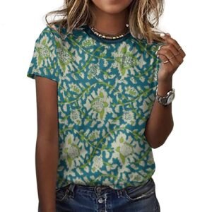 blue green tee All-Over Print Women's Cotton T-Shirt