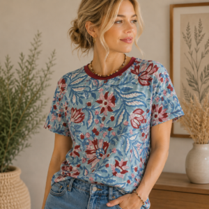 blush sky blue tee All-Over Print Women's Cotton T-Shirt